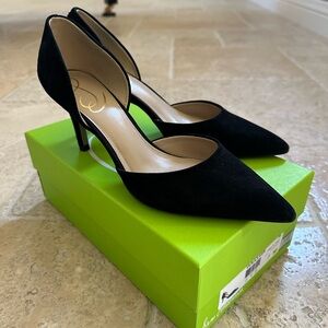 Sam Edelman Viv (D’Orsay) Black Suede Heel Size 7